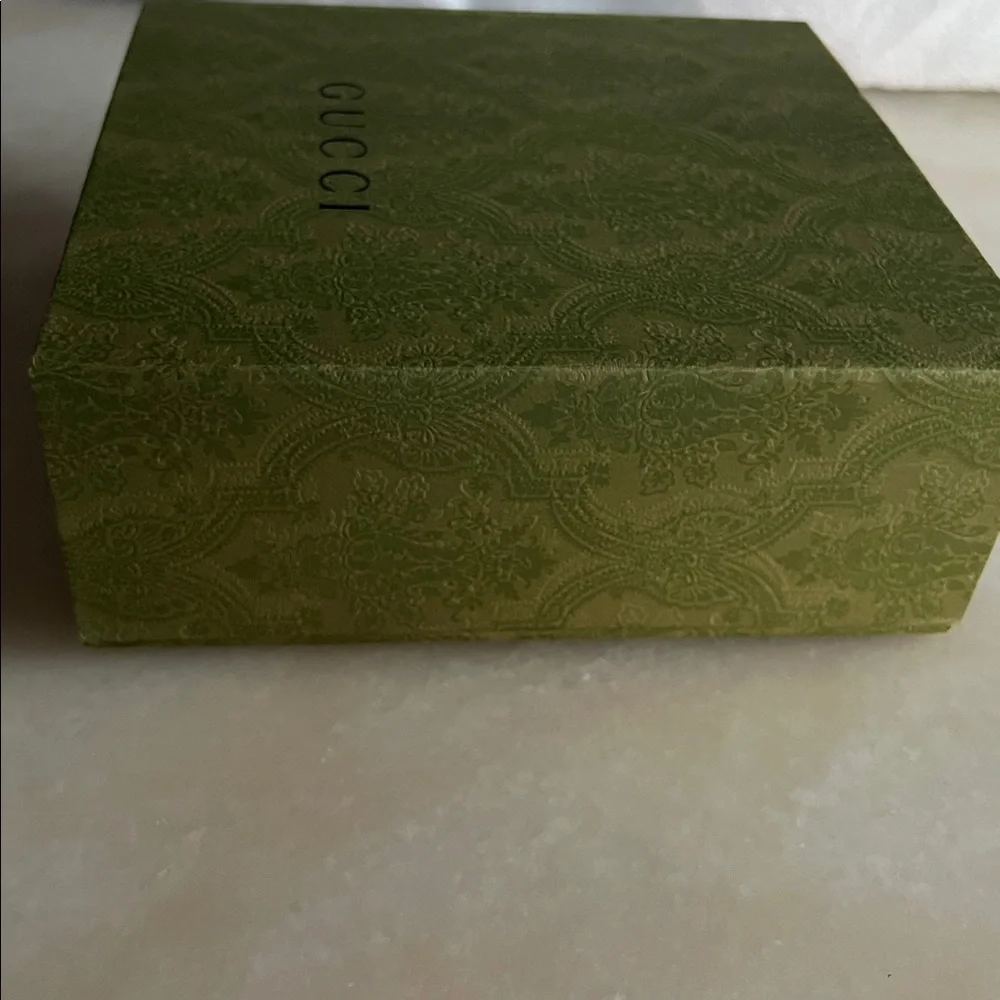 Gucci Olive Embossed DAMASK Gift Box OR STORAGE HOME DECOR